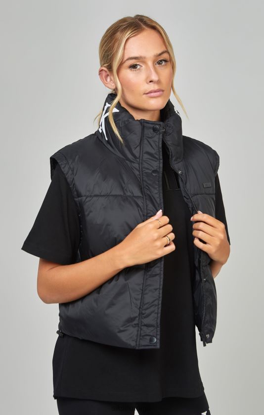 SikSilk kvinner svart beskåret gilet V8JH48132 klær