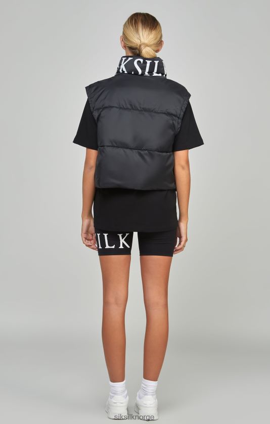 SikSilk kvinner svart beskåret gilet V8JH48132 klær