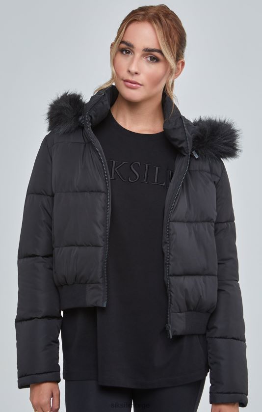 SikSilk kvinner svart cropped parkas V8JH48127 klær