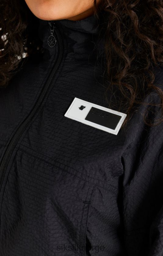 SikSilk kvinner svart cropped ruched jakke V8JH48139 klær