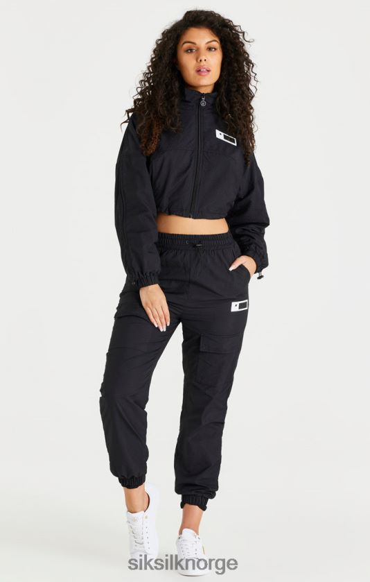 SikSilk kvinner svart cropped ruched jakke V8JH48139 klær