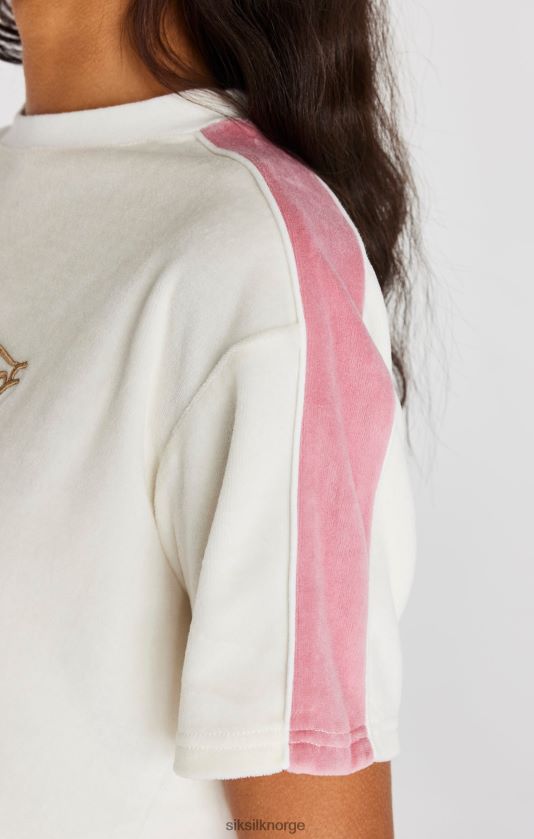 SikSilk kvinner ecru velour t-skjorte V8JH4838 klær