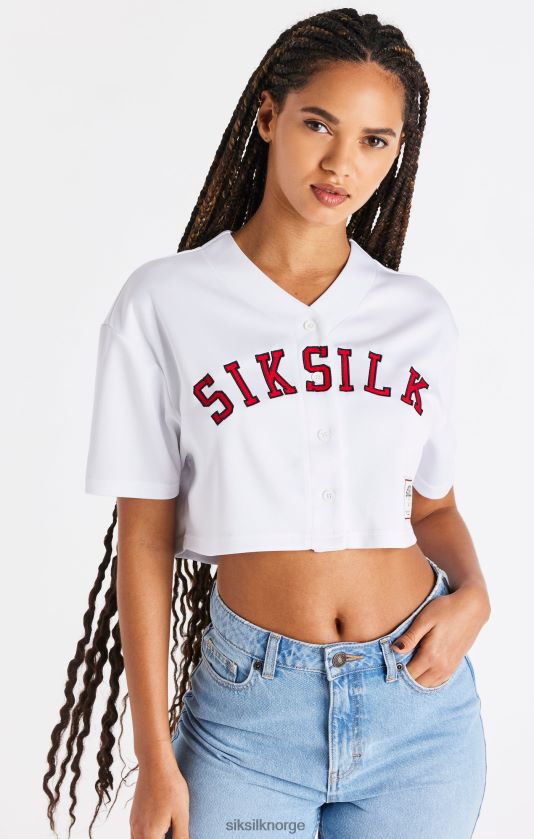 SikSilk kvinner hvit baseball crop jersey V8JH4850 klær