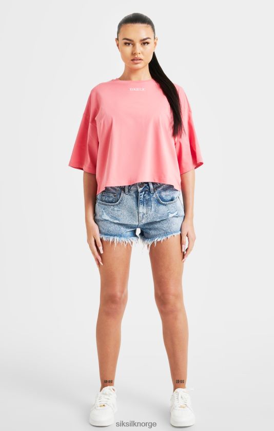 SikSilk kvinner rosa t-skjorte med gjenta logo V8JH4865 klær