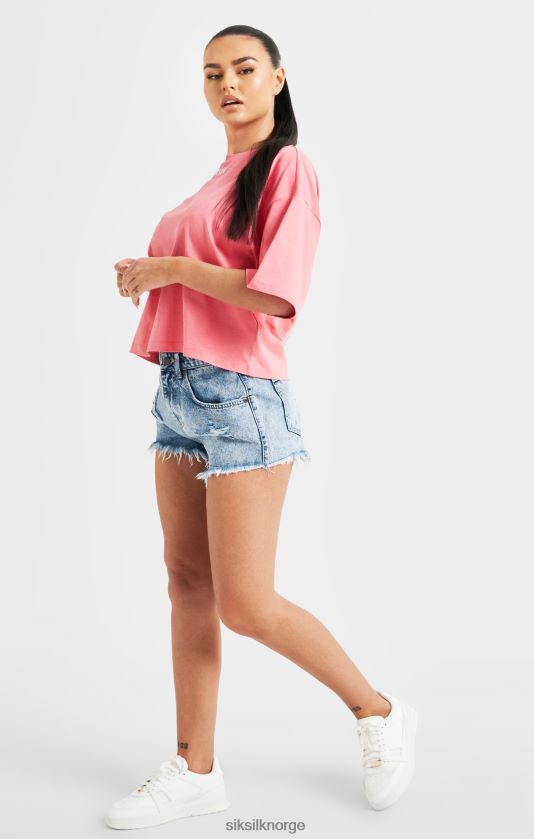 SikSilk kvinner rosa t-skjorte med gjenta logo V8JH4865 klær