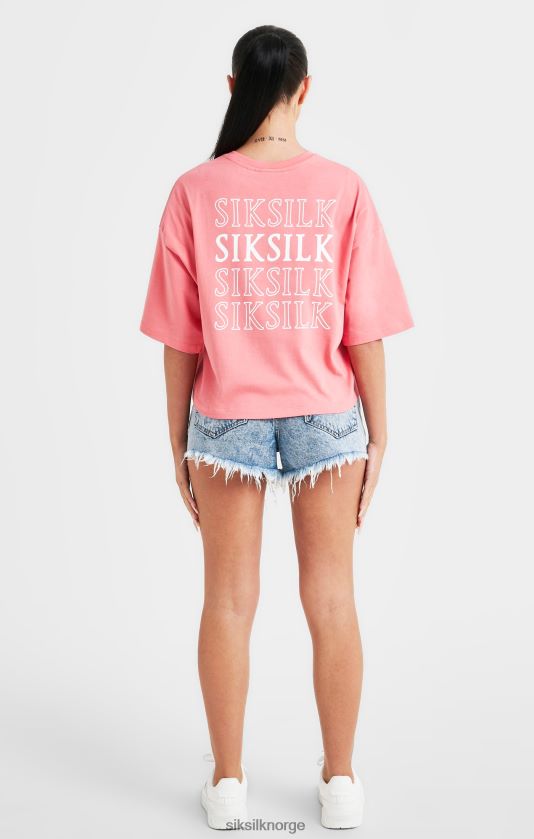 SikSilk kvinner rosa t-skjorte med gjenta logo V8JH4865 klær