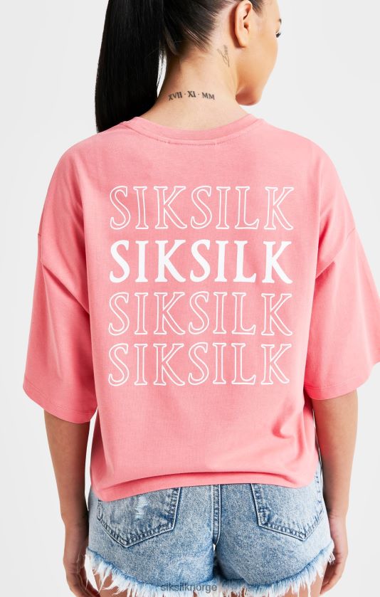 SikSilk kvinner rosa t-skjorte med gjenta logo V8JH4865 klær