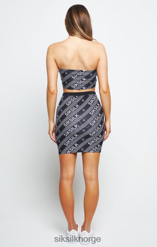 SikSilk kvinner logo print bandeau topp - svart V8JH48215 klær