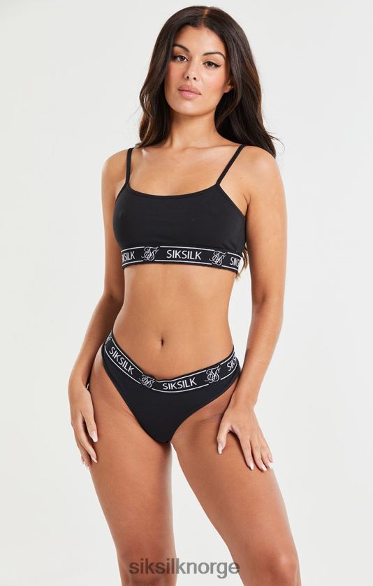 SikSilk kvinner svart reim bralette V8JH48220 klær
