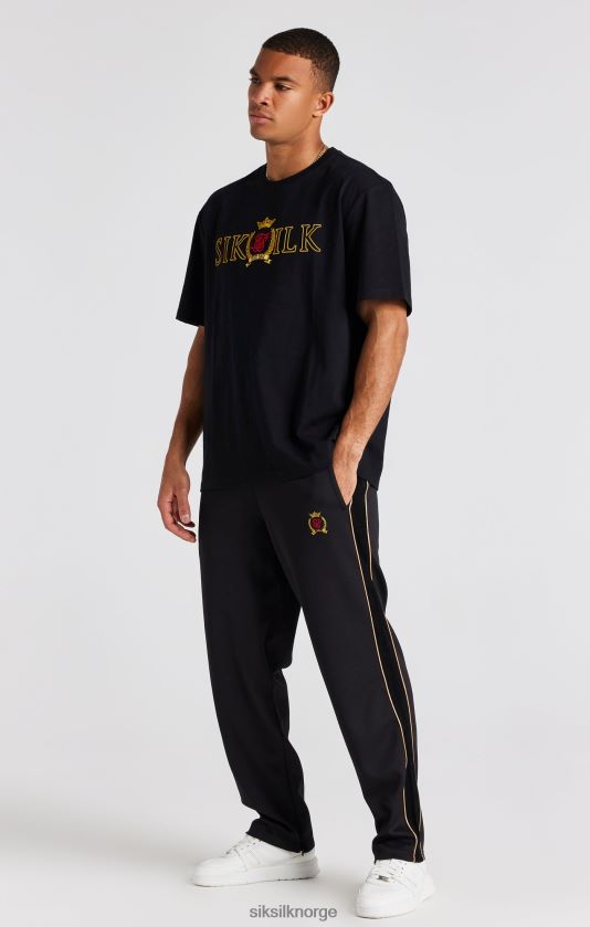 SikSilk menn svart crest joggebukse med løs passform V8JH48522 klær