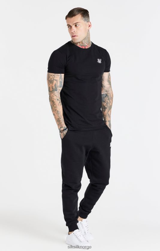 SikSilk menn svart joggebukse med mansjett V8JH48507 klær