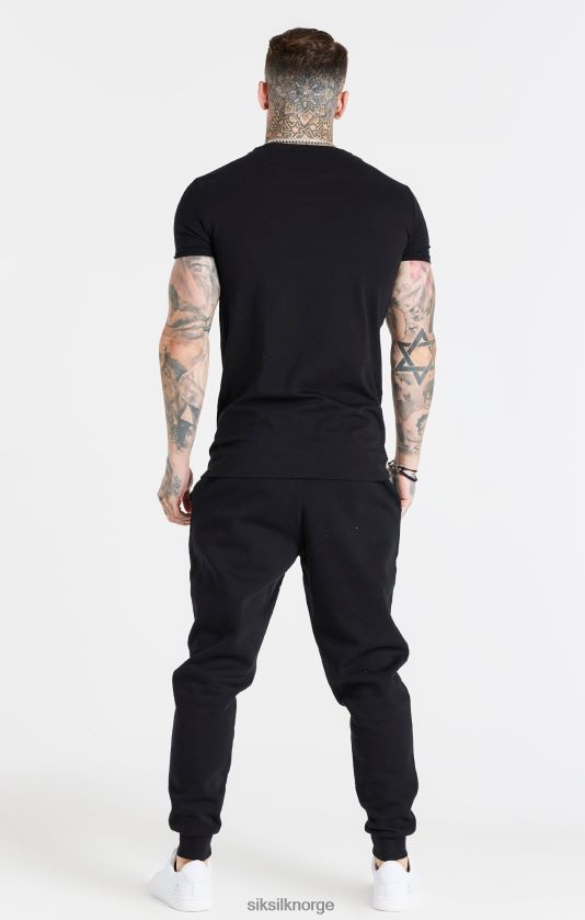SikSilk menn svart joggebukse med mansjett V8JH48507 klær