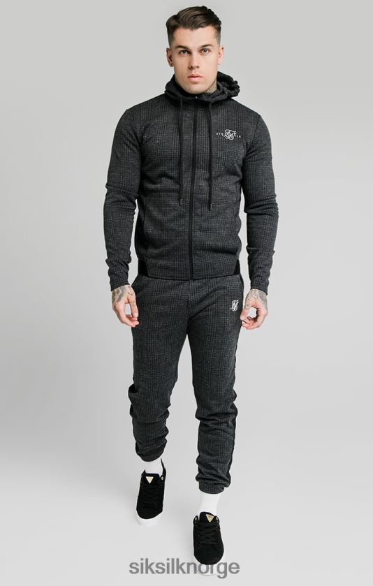 SikSilk menn tonal rutete bukse med mansjett - grå V8JH48526 klær