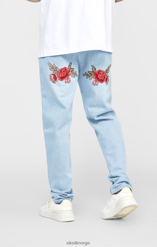 SikSilk menn blå rosa rett snitt denim V8JH48543 klær