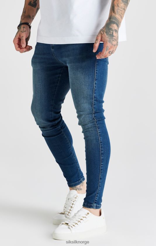 SikSilk menn blå vasket essensielle skinny jeans V8JH48556 klær