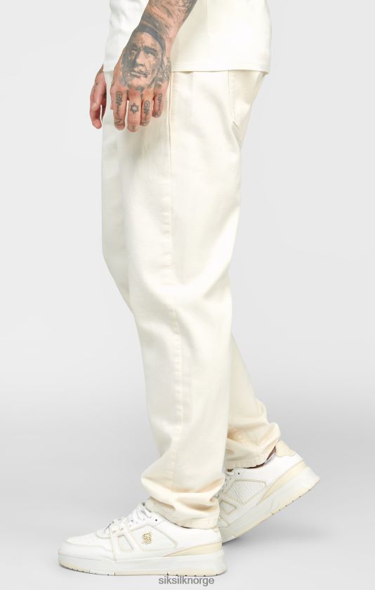 SikSilk menn ecru jeans med avslappet passform V8JH48545 klær