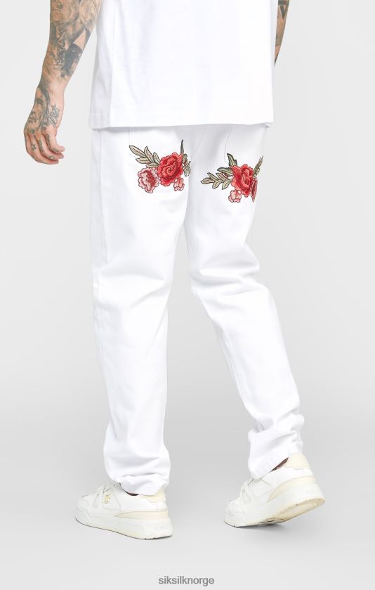 SikSilk menn hvit rose straight cut denim V8JH48550 klær