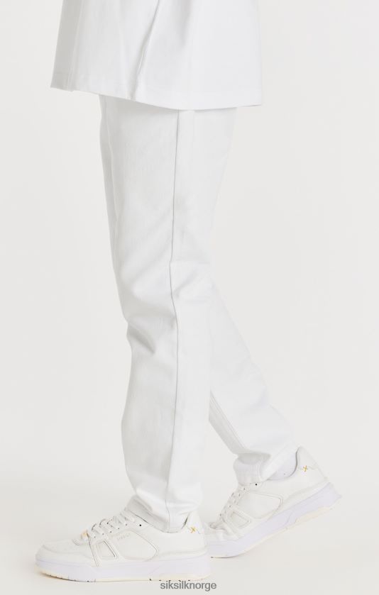 SikSilk menn hvit straight cut denim V8JH48547 klær