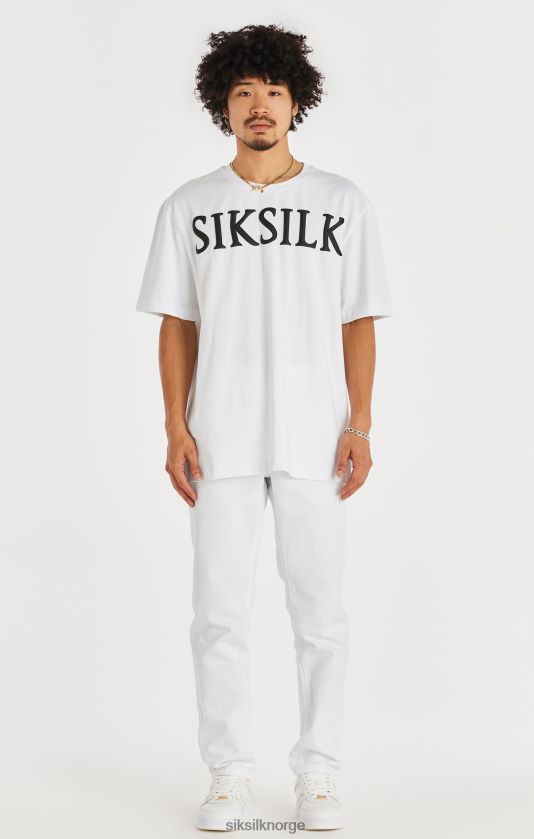SikSilk menn hvit straight cut denim V8JH48547 klær