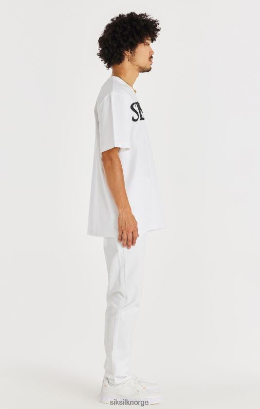 SikSilk menn hvit straight cut denim V8JH48547 klær