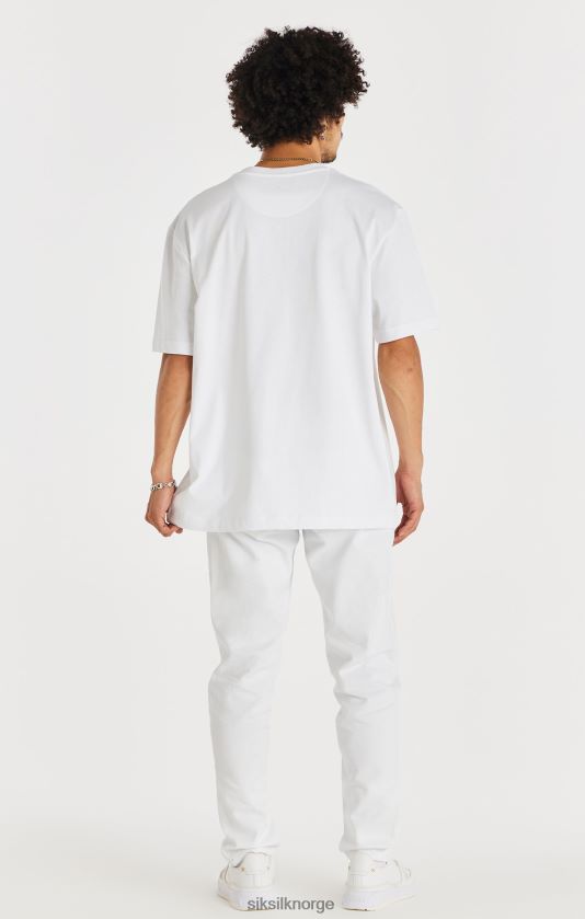 SikSilk menn hvit straight cut denim V8JH48547 klær