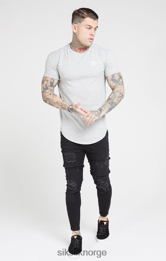 SikSilk menn svart vasket essensiell distressed skinny jeans V8JH48554 klær