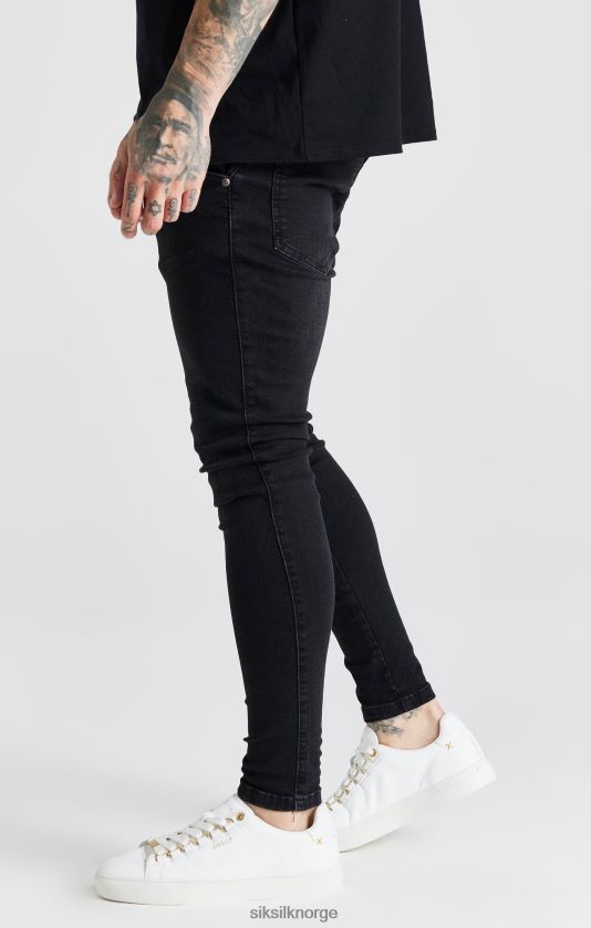 SikSilk menn svart vasket essensiell skinny jeans V8JH48557 klær