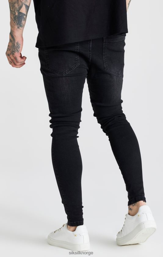 SikSilk menn svart vasket essensiell skinny jeans V8JH48557 klær