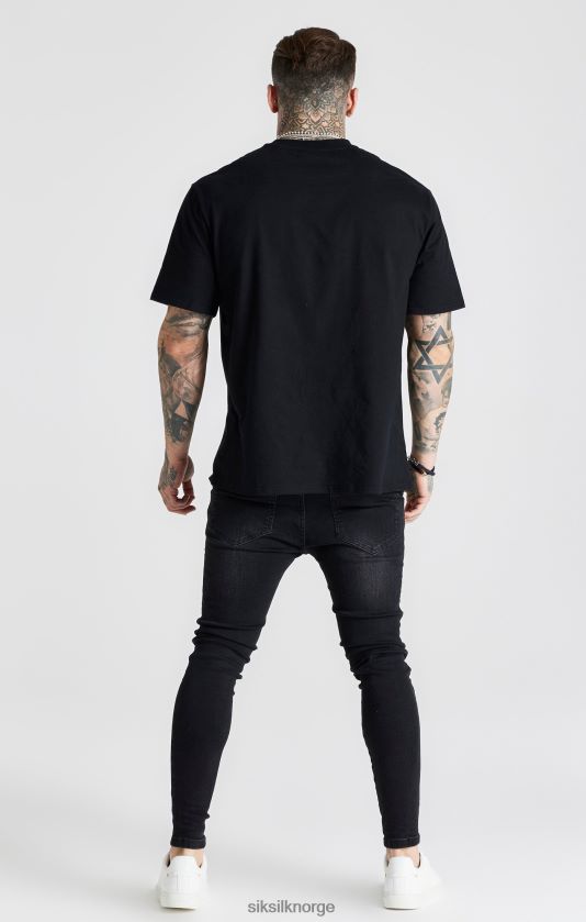 SikSilk menn svart vasket essensiell skinny jeans V8JH48557 klær