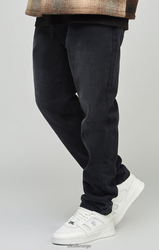 SikSilk menn svarte jeans med rett snitt V8JH48560 klær