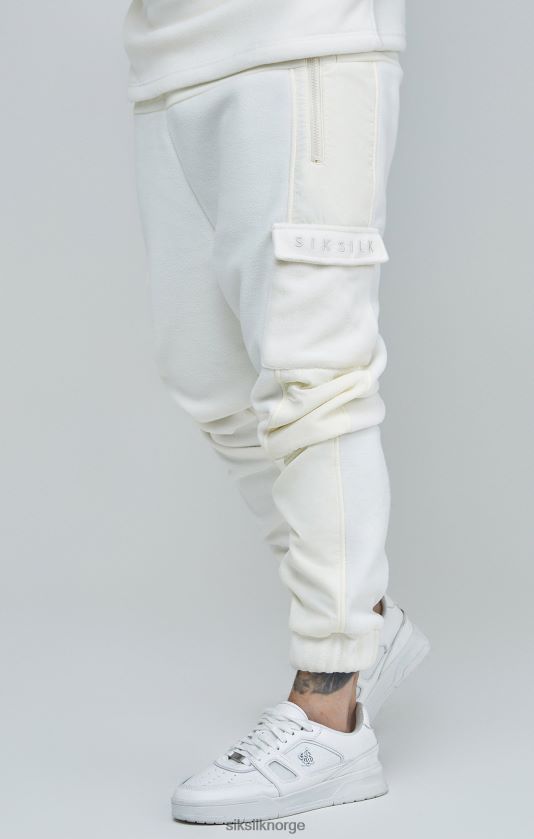 SikSilk menn ecru polar fleece avslappet jogger V8JH48531 klær