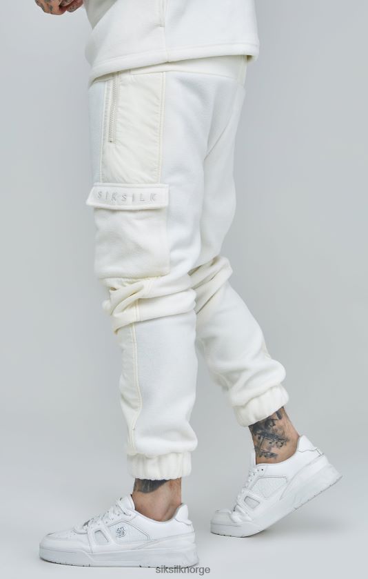 SikSilk menn ecru polar fleece avslappet jogger V8JH48531 klær