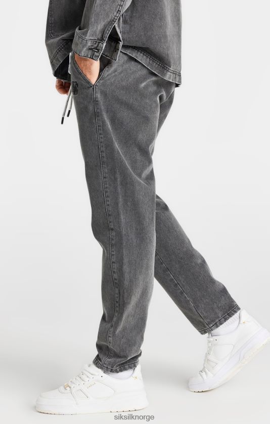 SikSilk menn svart vevd stretch jogger V8JH48535 klær