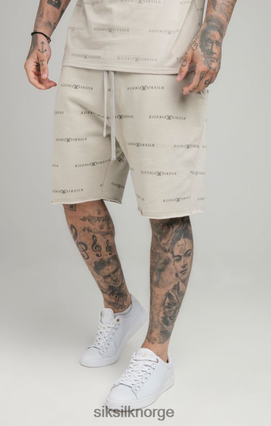 SikSilk menn beige reflekterende trykk kort V8JH48594 klær