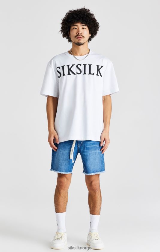 SikSilk menn blå råsøm avslappet denim short V8JH48587 klær