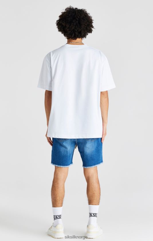 SikSilk menn blå råsøm avslappet denim short V8JH48587 klær