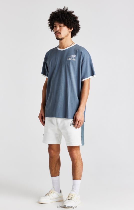 SikSilk menn hvit rose broderi kort V8JH48584 klær