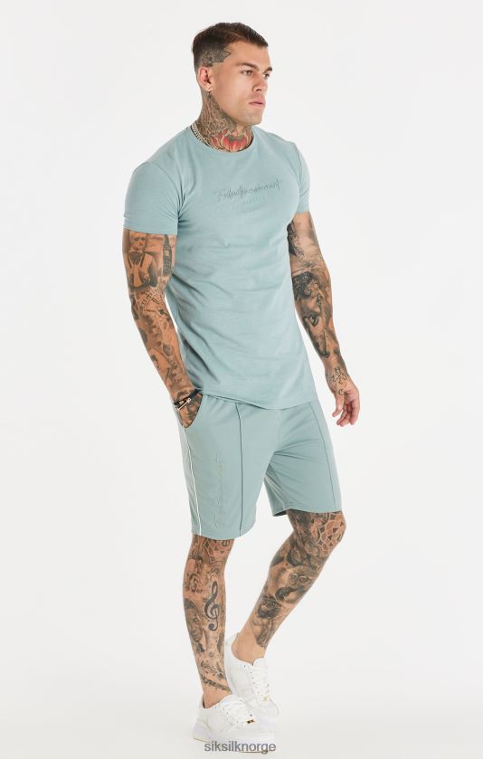 SikSilk menn script plisserte shorts - blågrønn V8JH48597 klær