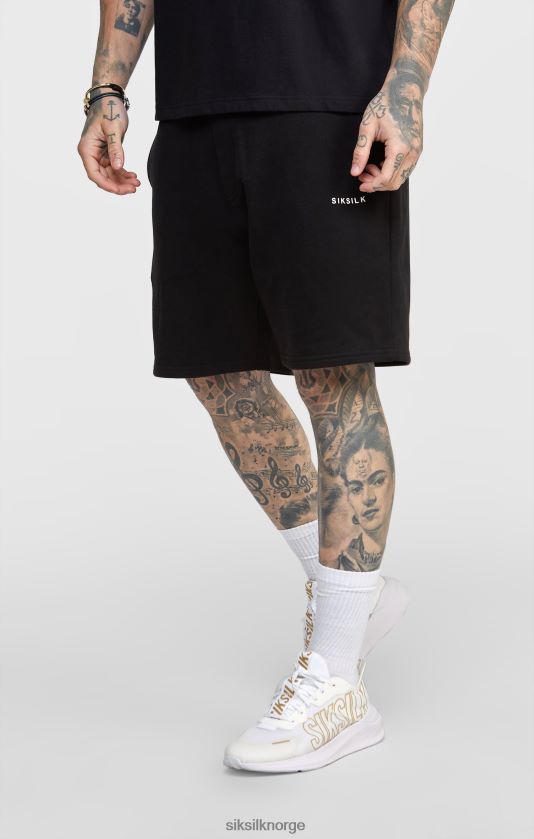 SikSilk menn svart joggerkort med stripet linning V8JH48610 klær