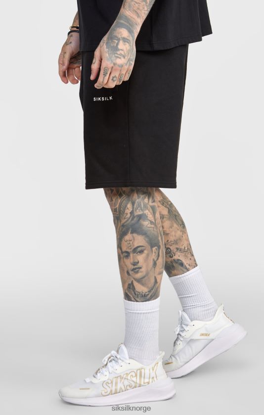 SikSilk menn svart joggerkort med stripet linning V8JH48610 klær