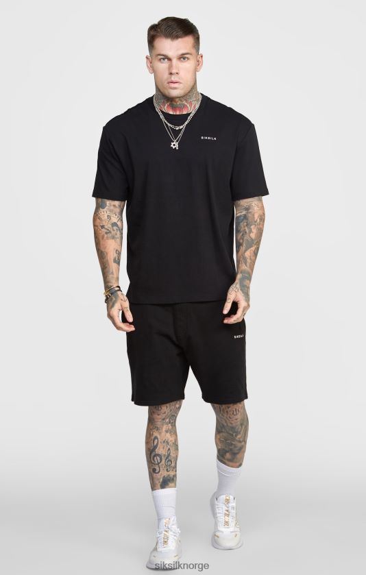 SikSilk menn svart joggerkort med stripet linning V8JH48610 klær
