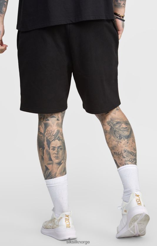 SikSilk menn svart joggerkort med stripet linning V8JH48610 klær