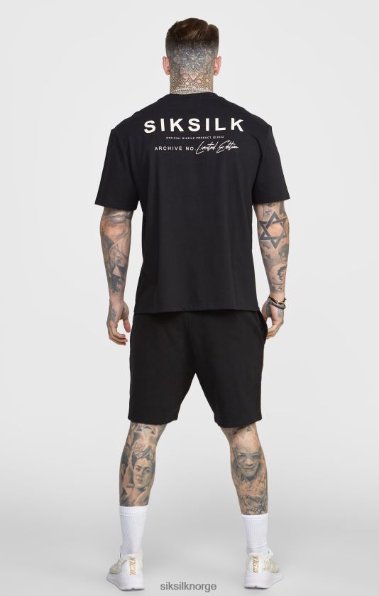 SikSilk menn svart joggerkort med stripet linning V8JH48610 klær