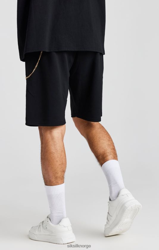 SikSilk menn svart kjede løs passform kort V8JH48571 klær