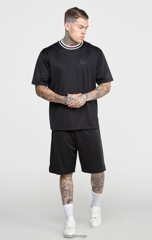 SikSilk menn svart mesh løs passform kort V8JH48570 klær
