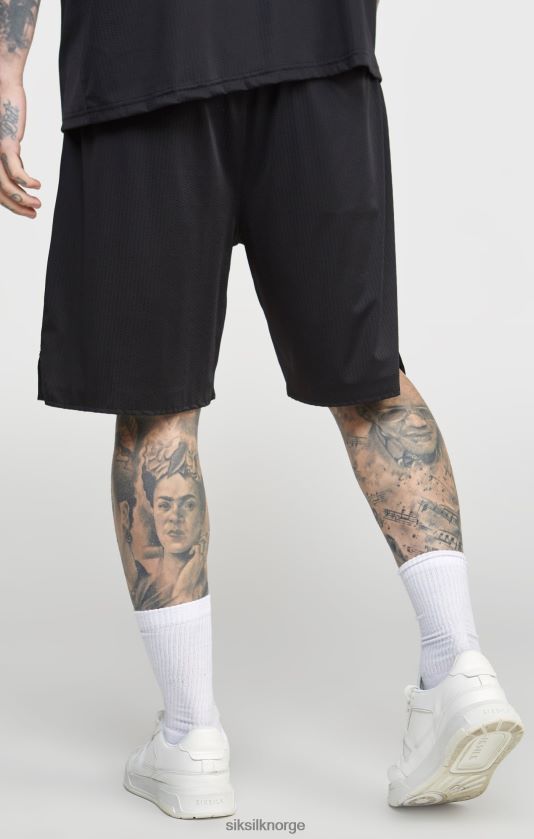SikSilk menn svart mesh løs passform kort V8JH48570 klær