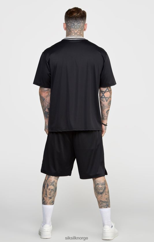 SikSilk menn svart mesh løs passform kort V8JH48570 klær
