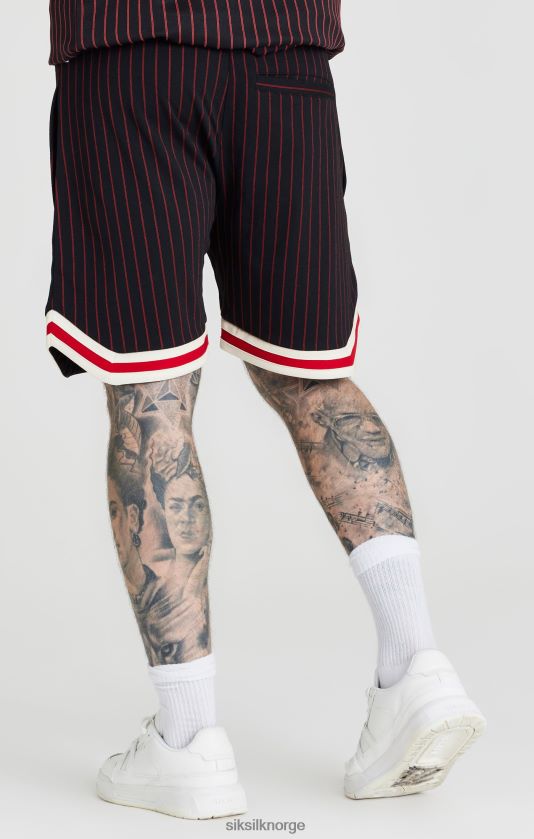 SikSilk menn svart retro klassisk basketballshorts V8JH48609 klær