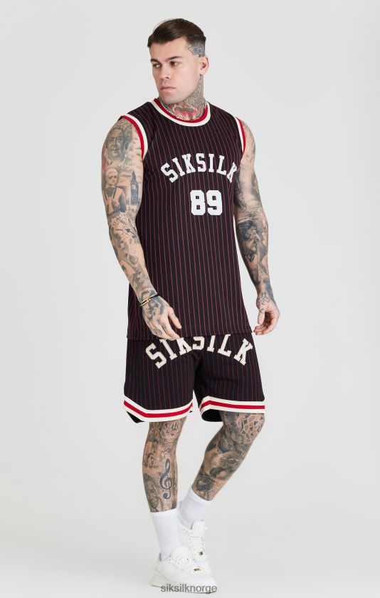 SikSilk menn svart retro klassisk basketballshorts V8JH48609 klær