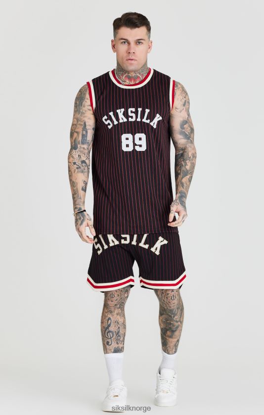 SikSilk menn svart retro klassisk basketballshorts V8JH48609 klær